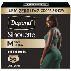 Depend empaque frontal mostrando 56 unidades y comodidad discreta