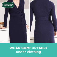 Depend textura exterior silenciosa que reduce sonidos