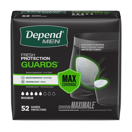 Depend almohadilla frontal en su empaque individual mostrando discreción y transporte fácil