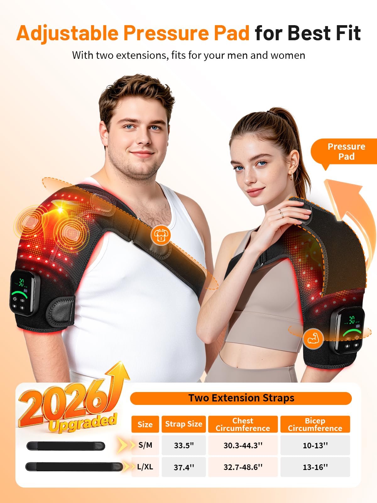 DEPOWIN comparación de tamaño en torso, encaja de 30" a 48"
