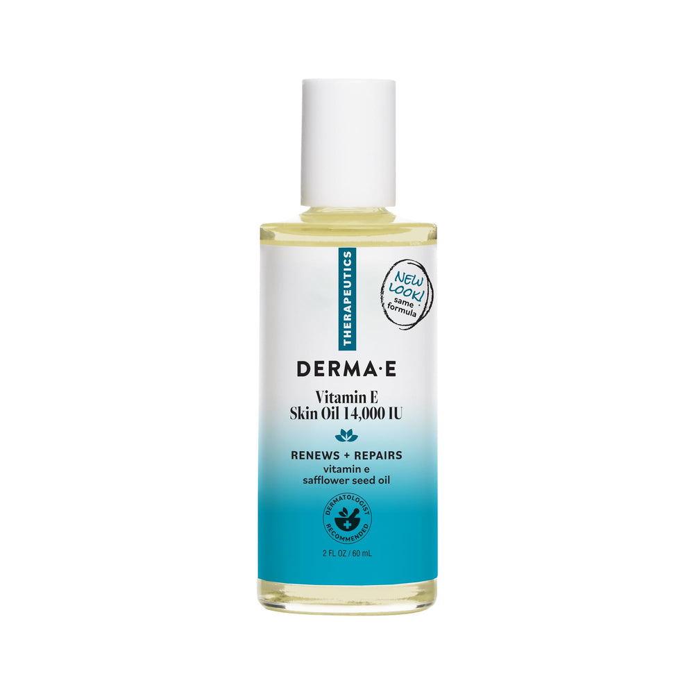 Derma E envase frontal mostrando etiqueta clara y beneficio hidratación