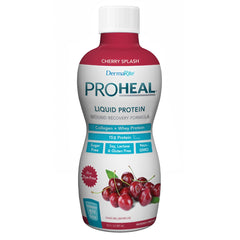 DermaRite envase frontal ProHeal con sabor Cherry Splash y beneficios claros