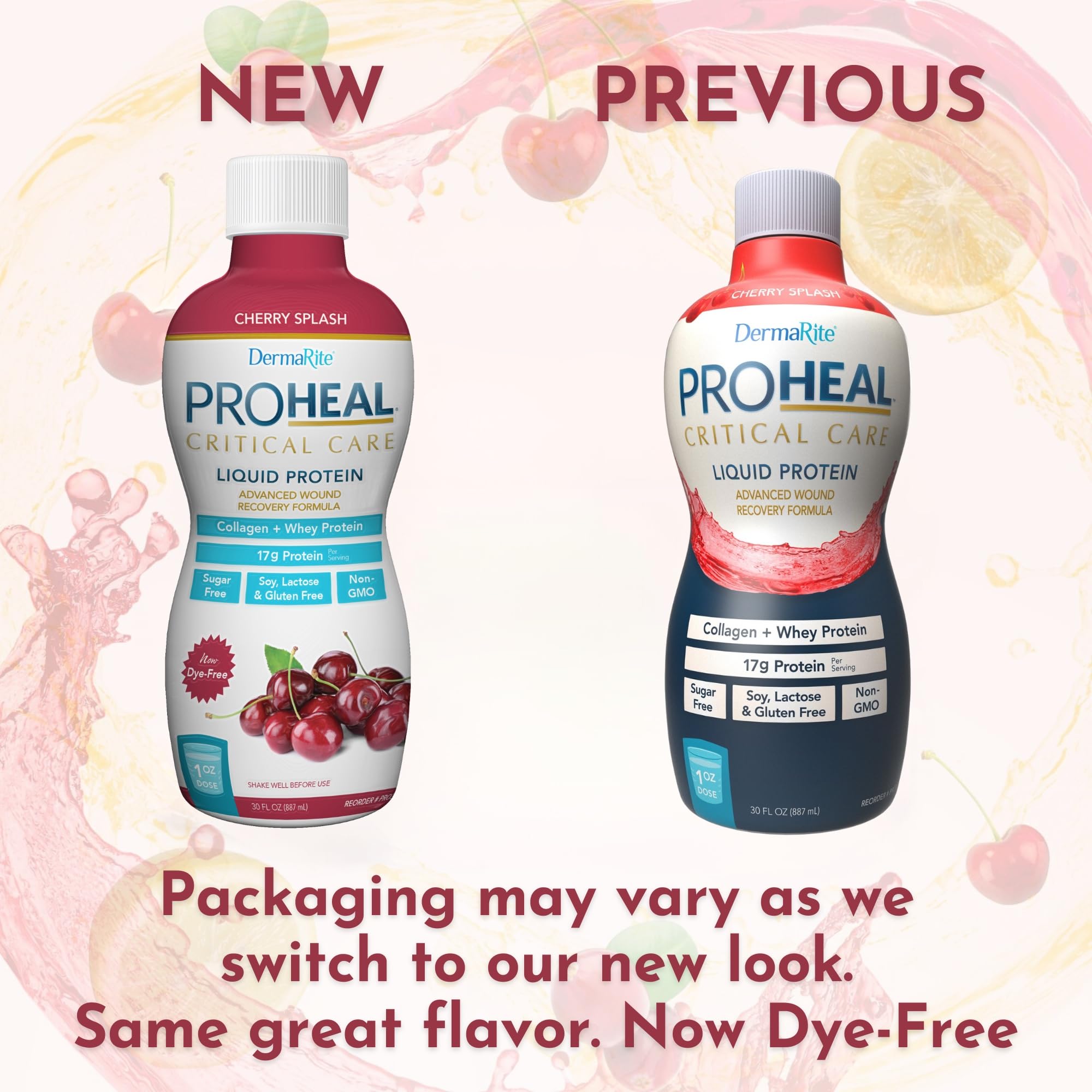 DermaRite vaso preparado ProHeal Cherry listo para consumo fácil