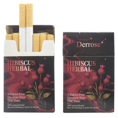 Derrose pack frontal mostrando las 2 cajas y 40 sticks con diseño floral y beneficio de alternativa sin tabaco
