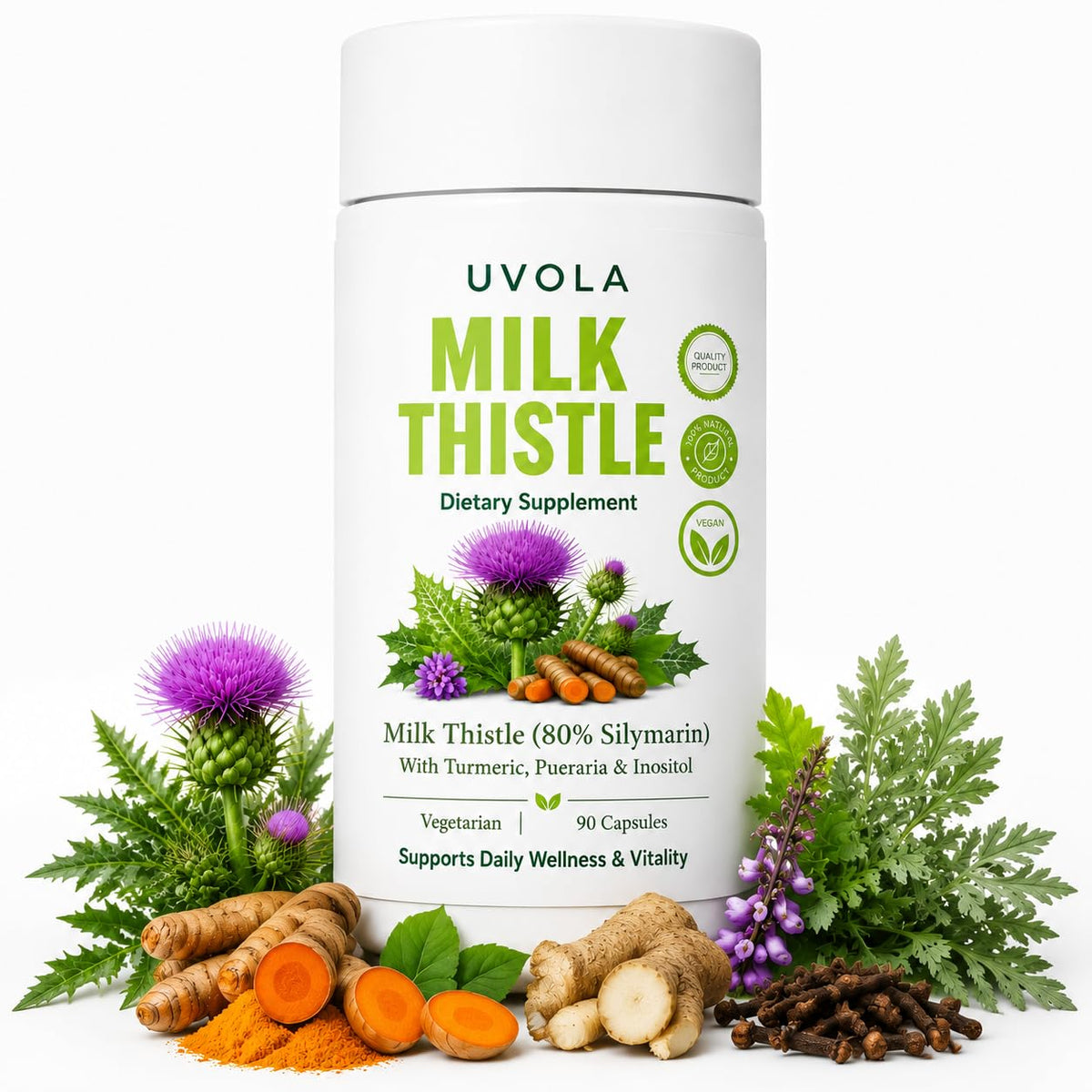DERTCOZ Uvola frontal del envase mostrando 90 cápsulas y beneficios visibles