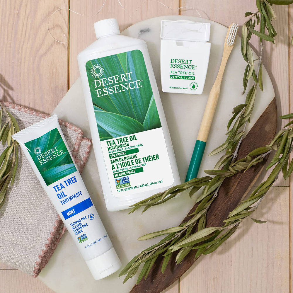 Desert Essence en baño o cocina, aspecto natural y estilo de vida saludable