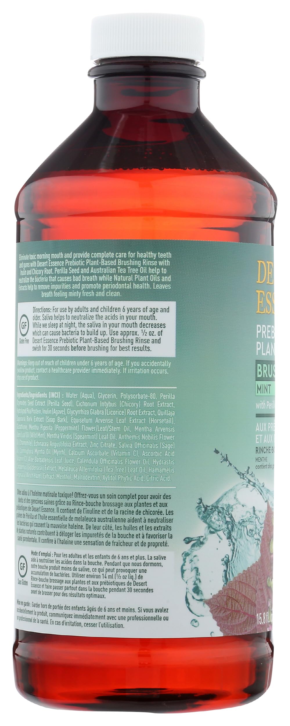 Desert Essence persona enjuagando para sensación fresca y limpieza