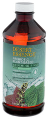 Desert Essence frente del envase mostrando la marca y beneficios frescura