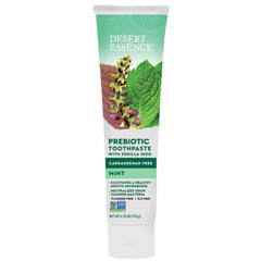Desert Essence textura de la pasta en primer plano, muestra consistencia suave y natural