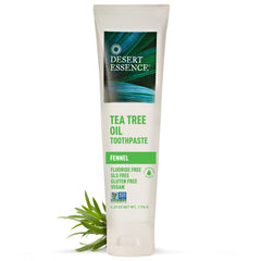 Desert Essence tubo frontal mostrando la marca y producto para elección rápida