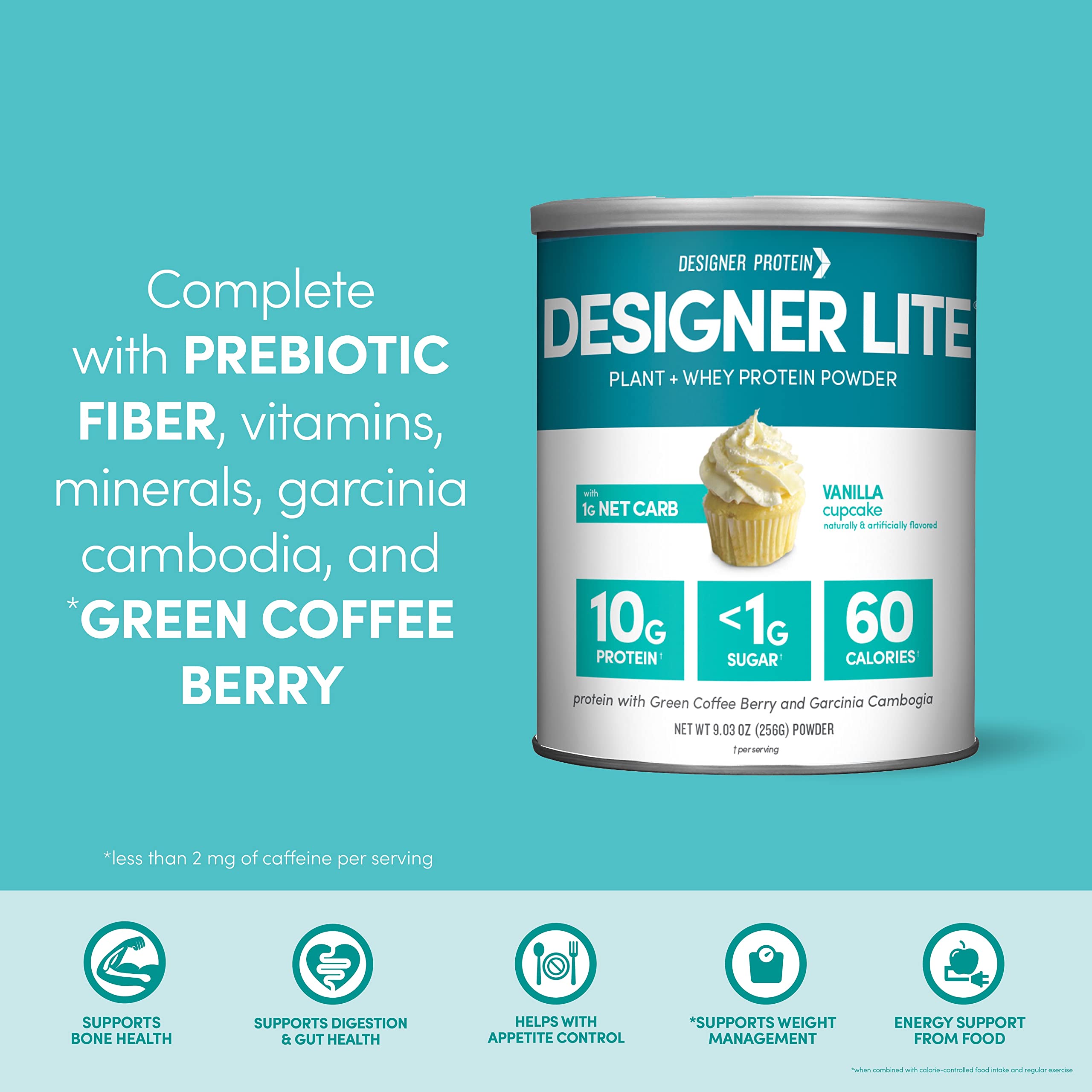 Designer Wellness batido servido en vaso listo para consumo y aporte de proteína