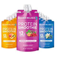 Designer Wellness frente del empaque mostrando 12 pouches, conveniencia inmediata