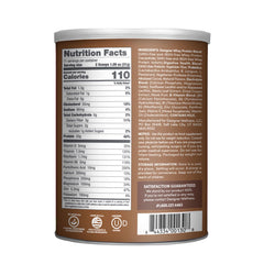 Comparación de tamaño del envase Designer Wellness 12 oz junto a una mano para referencia de porciones