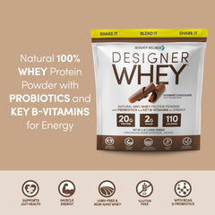 Designer Wellness batido de chocolate en vaso listo para beber, sabor apetecible y aporte proteico inmediato