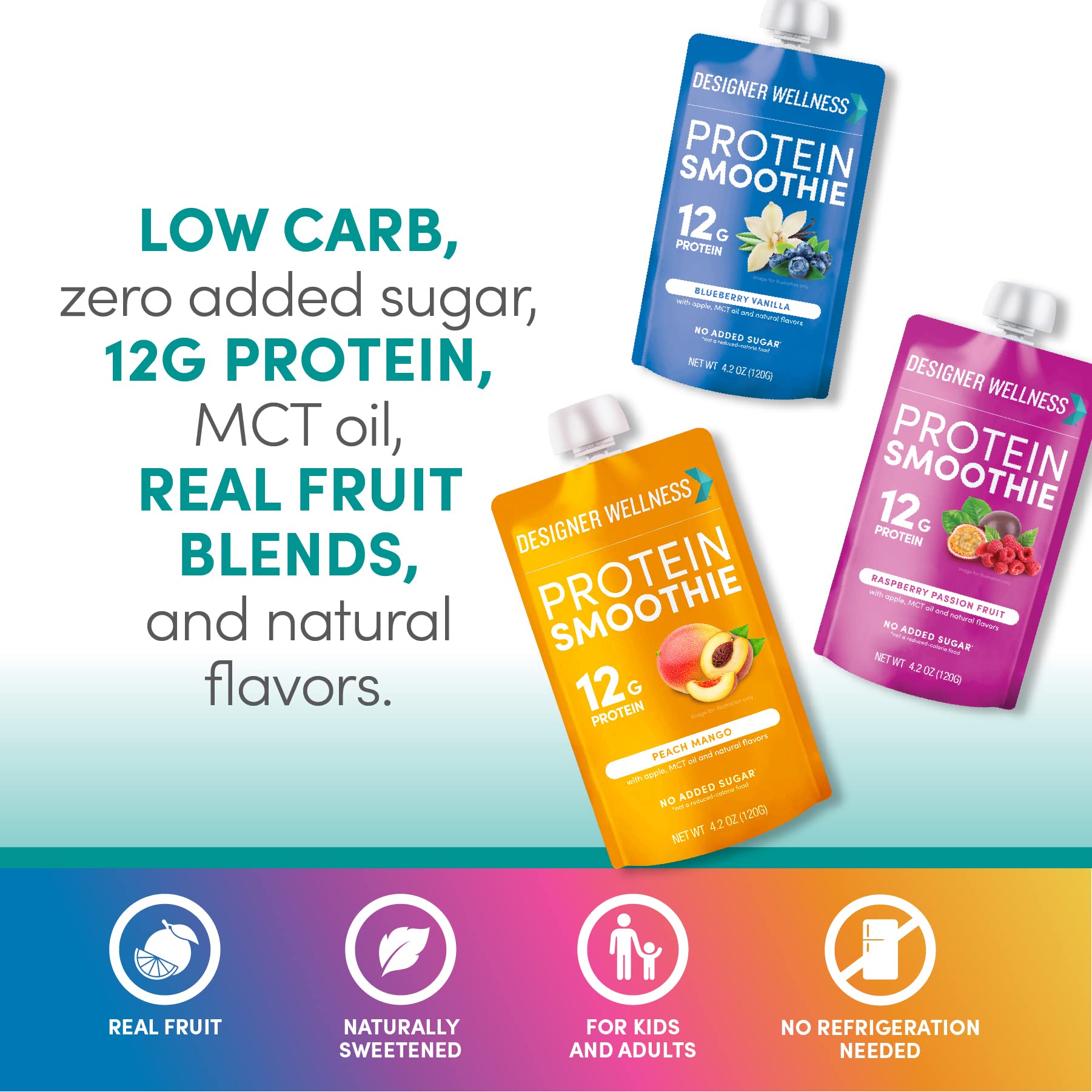 Detalle de textura cremosa del smoothie Designer Wellness, sabor natural