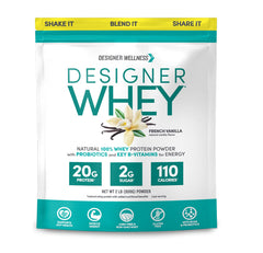 Designer Wellness envase frontal mostrando la marca y beneficios