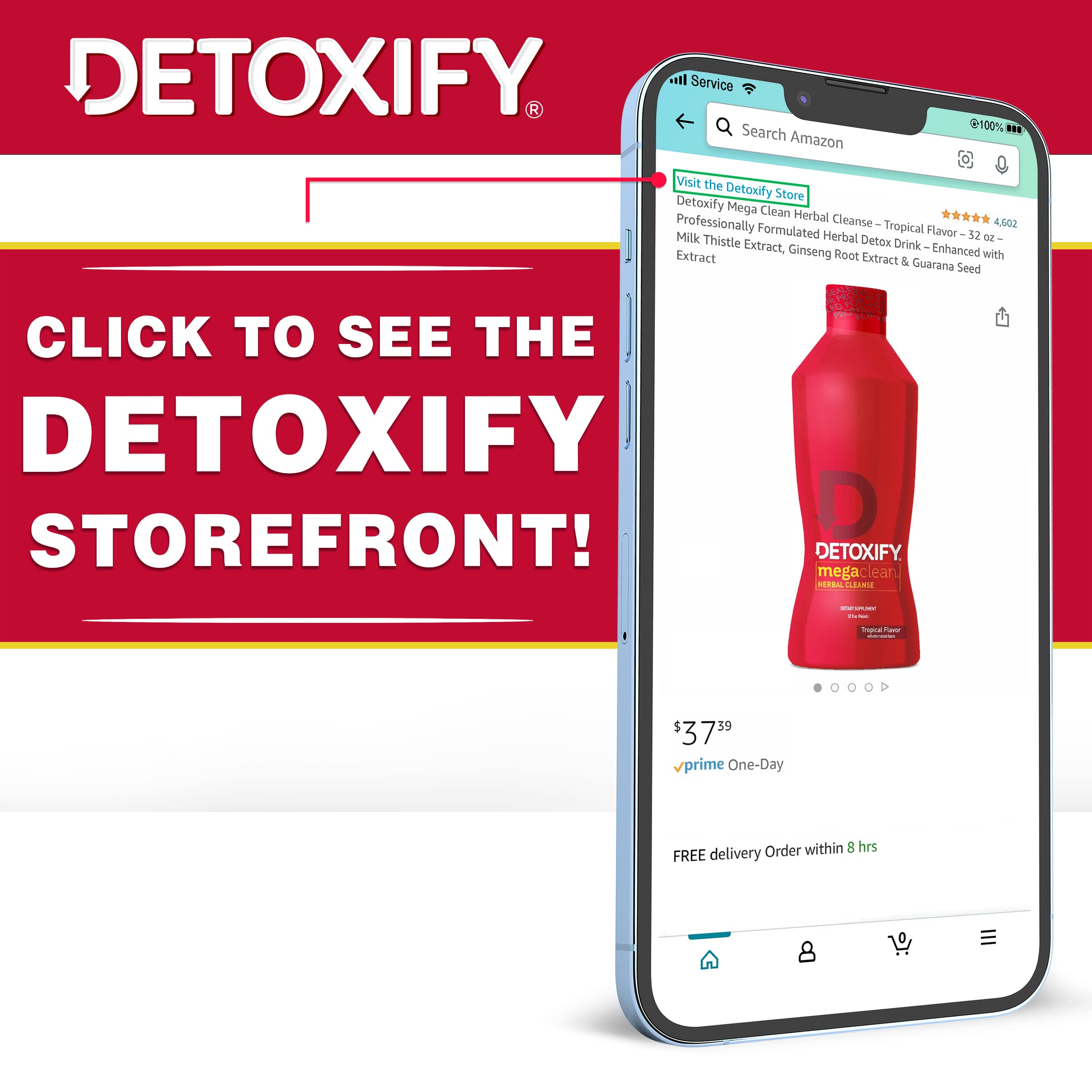 Detoxify envase con protección contra calor destacando conservación segura