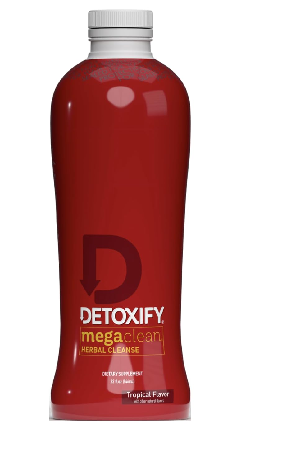 Detoxify botella frontal Tropical 32 oz muestra sabor y conveniencia