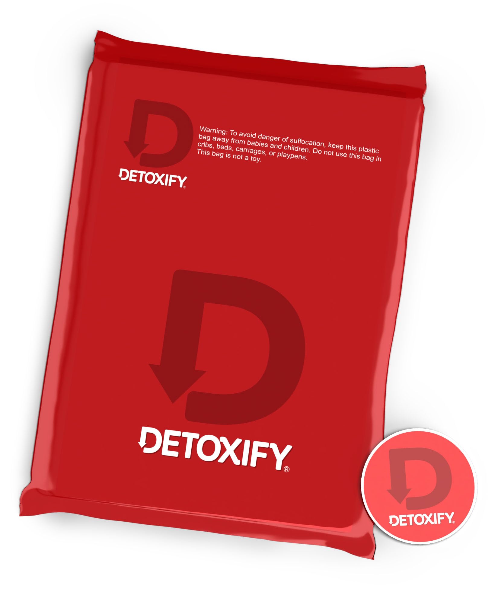 Detoxify botella en mano muestra escala y tamaño práctico