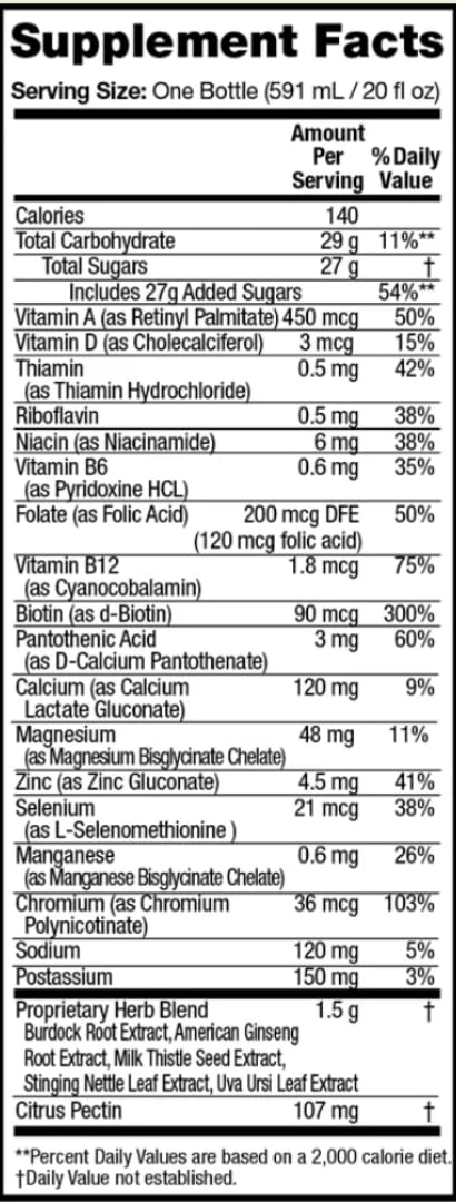 Detoxify close-up de textura líquida mostrando mezcla herbal y fácil disolución