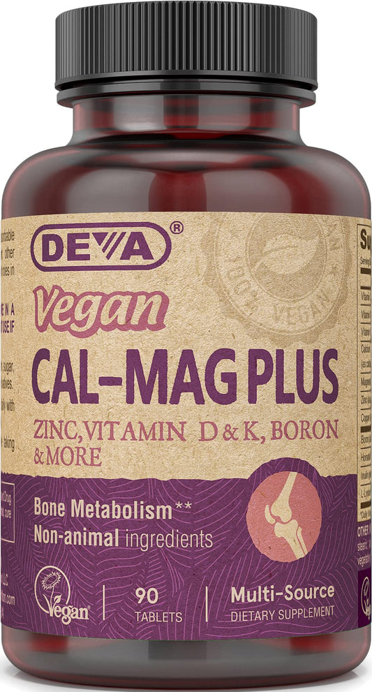 DEVA Calcio Magnesium Plus: tabletas en caja para apoyo diario de huesos sanos