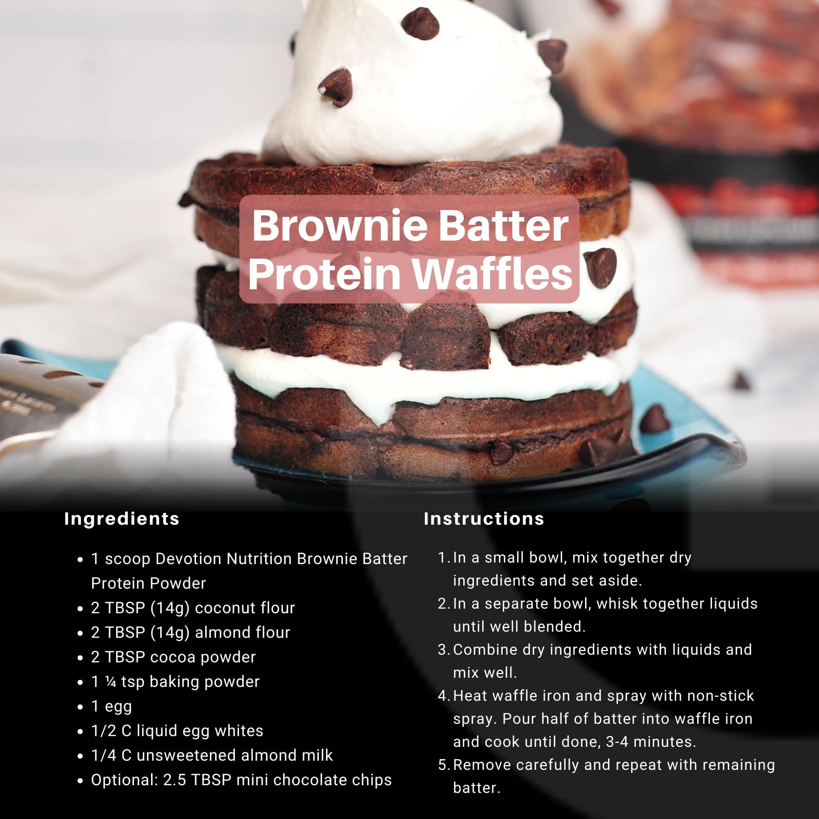 Brownie horneado con Devotion Brownie Batter como alternativa más proteica