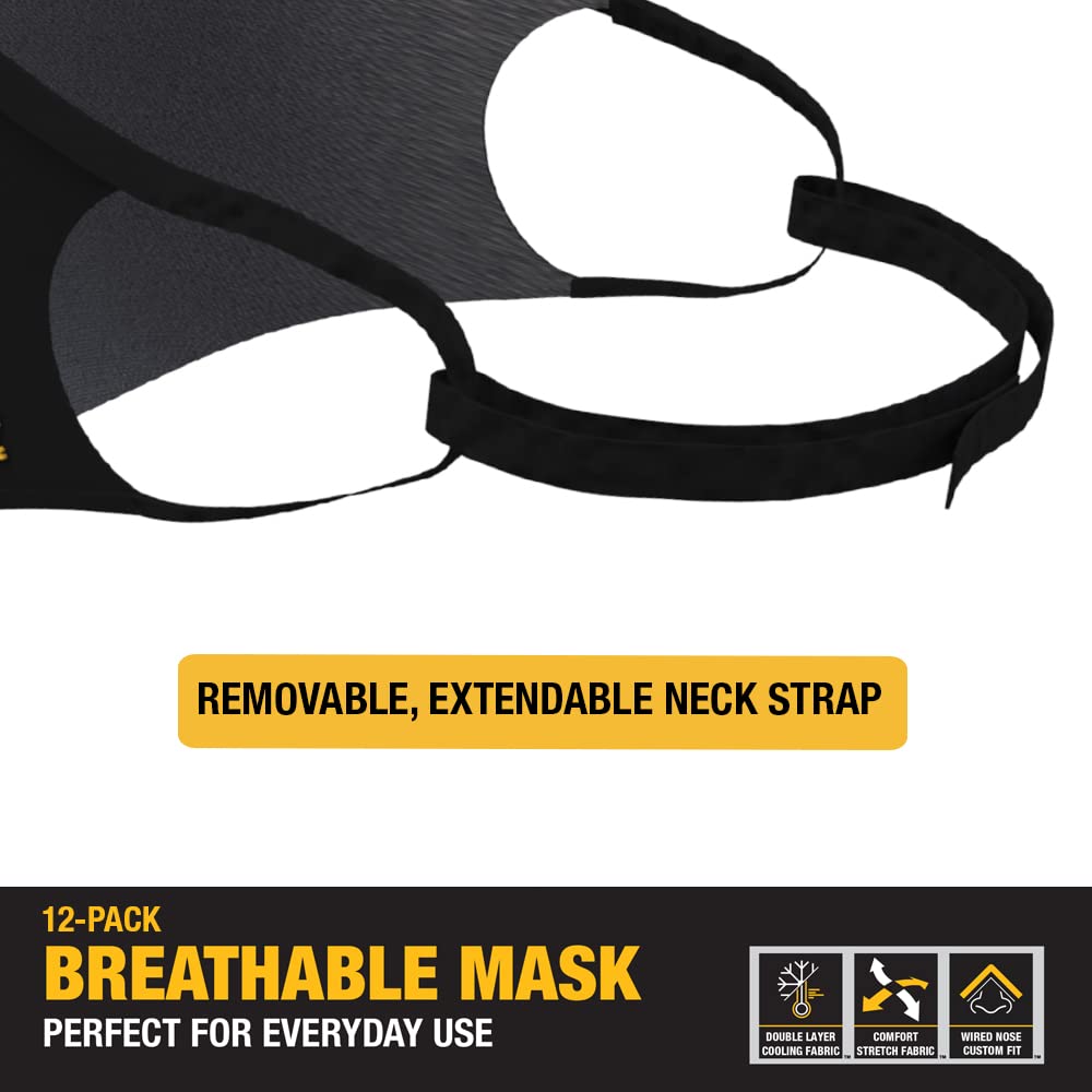 DEWALT mascarilla en mano mostrando la escala y talla universal