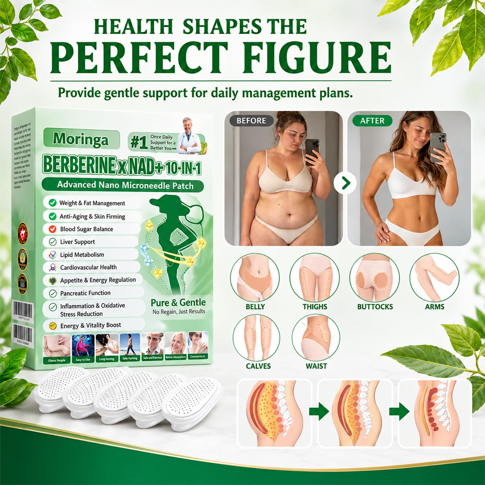 Dewko etiqueta de ingredientes botánicos con moringa y berberina visible