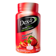 Dex4 frasco frente mostrando 50 tabletas, práctico para llevar