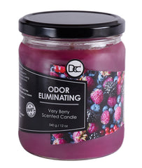 Dianne's Custom Candles frente del frasco mostrando etiqueta y aroma Very Berry