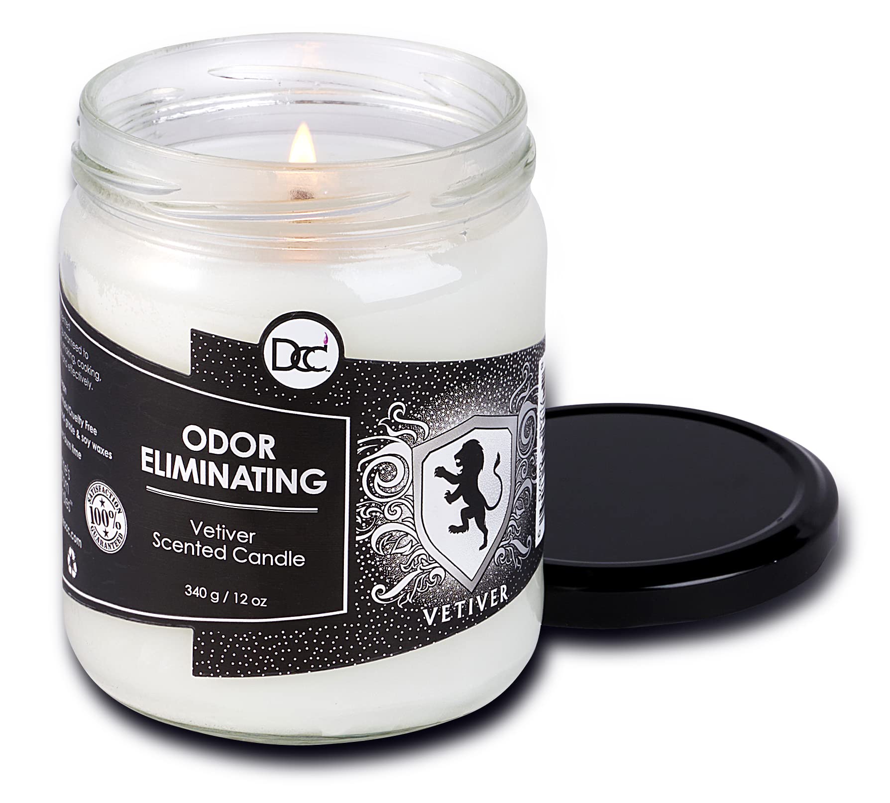 Dianne's Custom Candles mecha encendida creando ambiente y neutralizando olores