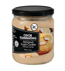 Dianne's Custom Candles vela frente mostrando diseño y aroma Almond Sugar Cookie