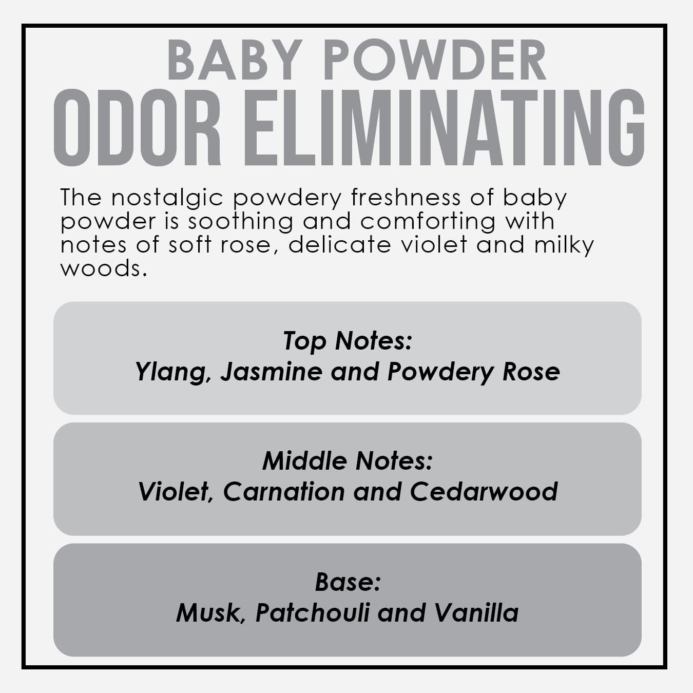 Dianne's Custom Candles vela Baby Powder en sala, elimina olores de mascotas y cocina