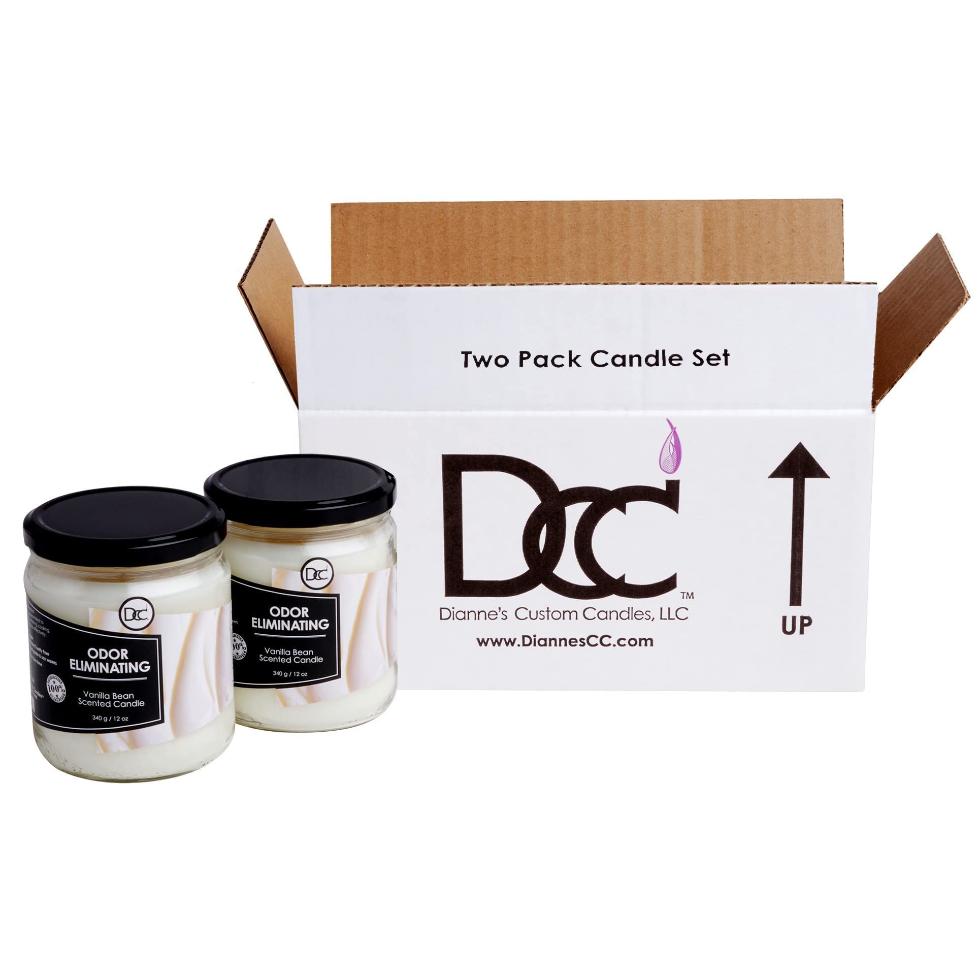 Dianne's Custom Candles comparación tamaño en mano, escala real
