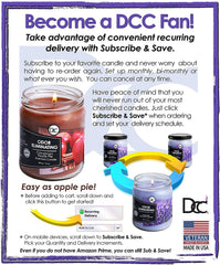 Dianne's Custom Candles vela en sala creando ambiente fresco y acogedor