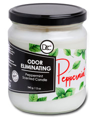 Dianne's Custom Candles vista frontal muestra el diseño y fragancia de menta