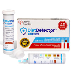 DietDetector envase frontal mostrando 40 tiras y conveniencia