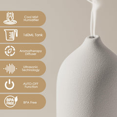Diffuserlove generando niebla fría en dormitorio, ambiente relajante