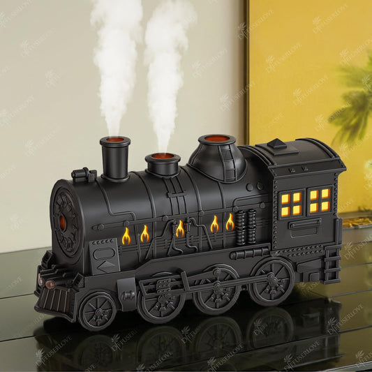 Diffuserlove tren frontal mostrando diseño elegante y función humidificador