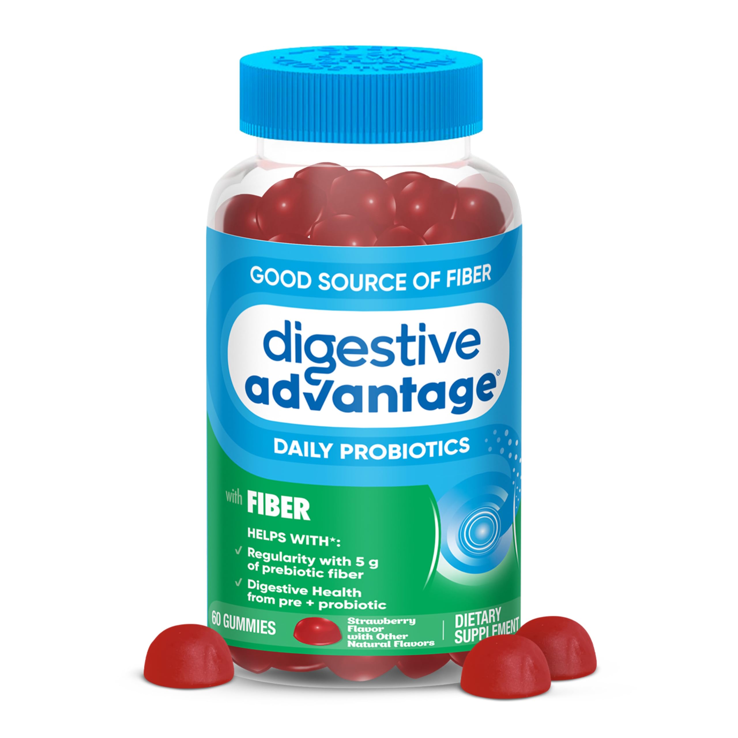 Digestive Advantage frasco frontal mostrando la marca y beneficios visibles