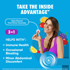 Close-up de las gomitas Digestive Advantage destacando textura y color natural