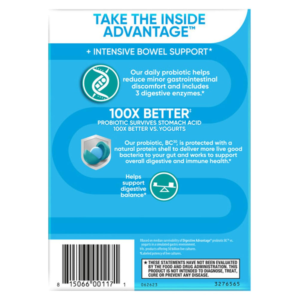 Digestive Advantage detalle de la cápsula y textura para ver la formulación