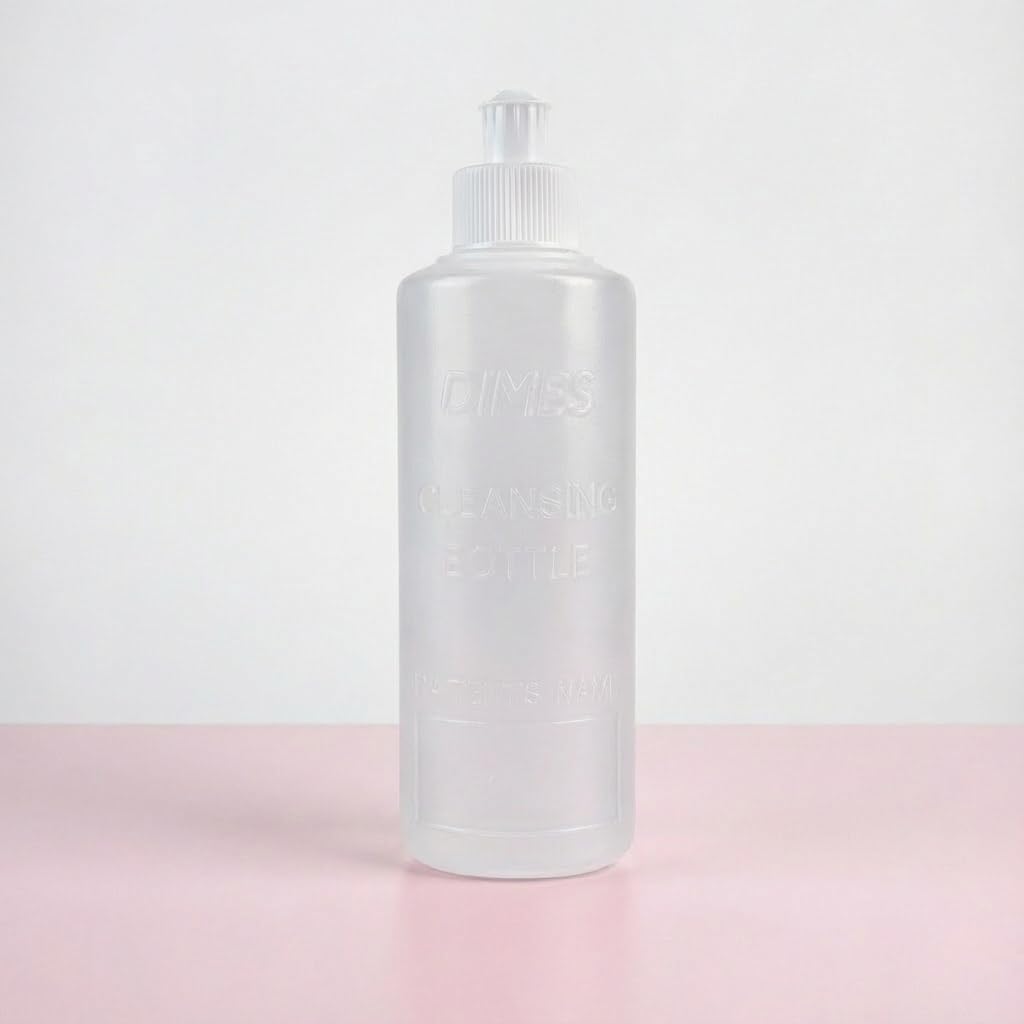 Dimes peri bottle frontal mostrando tamaño y diseño útil