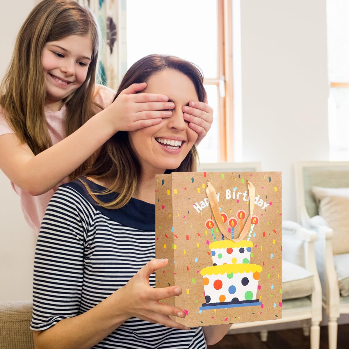 Dimetey mesa de fiesta con bolsas para una entrega vistosa