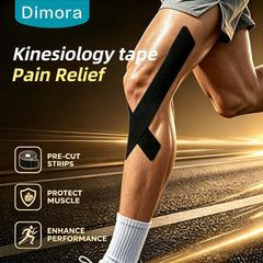 Dimora cinta aplicada en rodilla ofreciendo soporte durante ejercicio