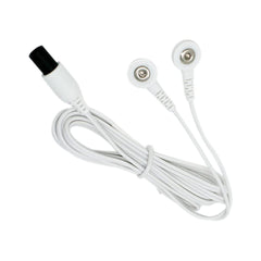 Discount TENS cable frontal mostrando el plug compatible con Omron, conexión segura