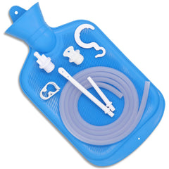 DIUCIUHR bolsa frontal azul mostrando capacidad 2 litros y lectura clara