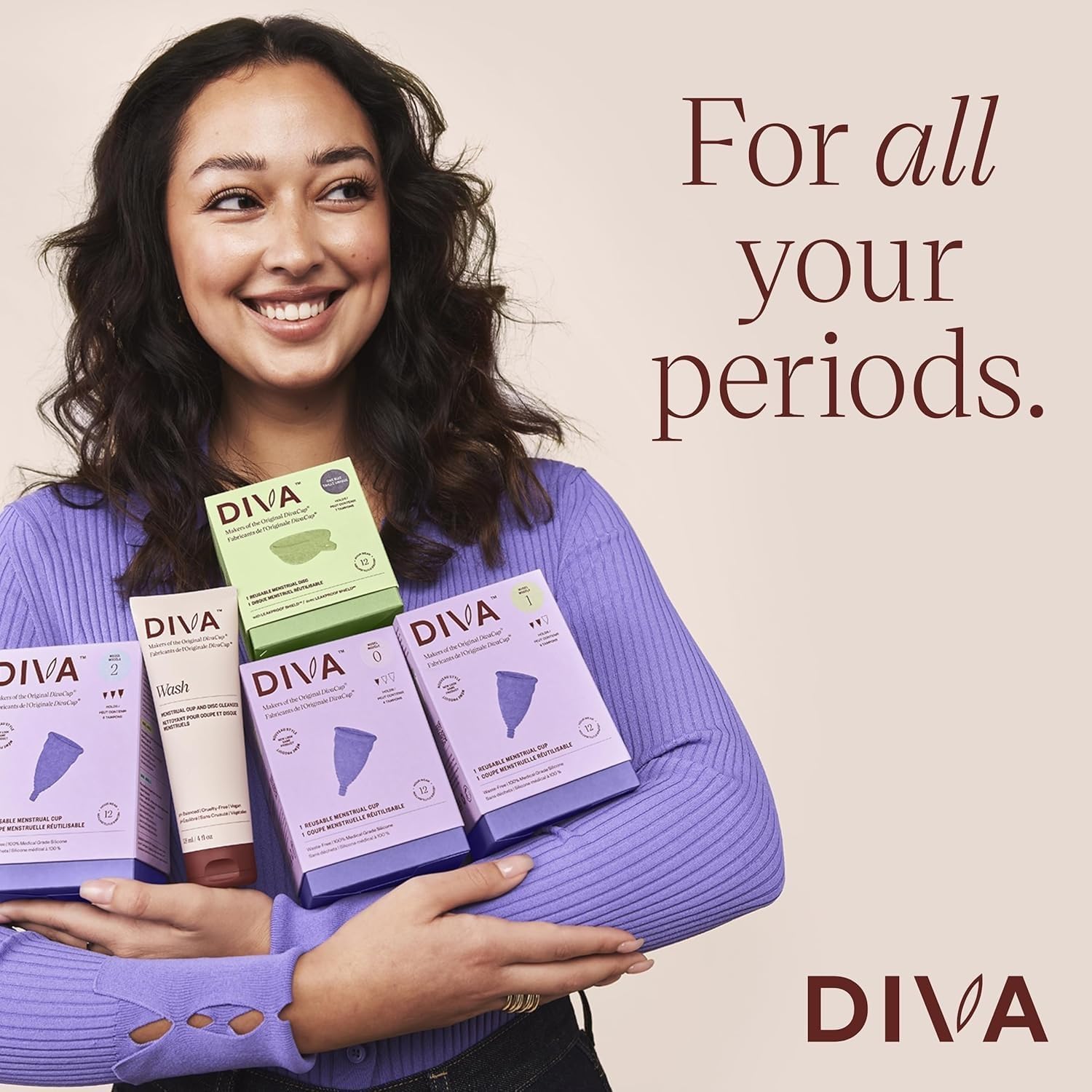 DIVA copa en escena nocturna, protección hasta 12 horas