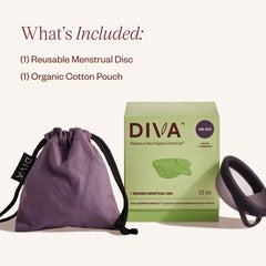 DivaCup vista lateral del Diva Disc que destaca su forma ovalada y comodidad
