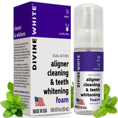 Divine White frente del envase mostrando diseño y beneficios para higiene oral
